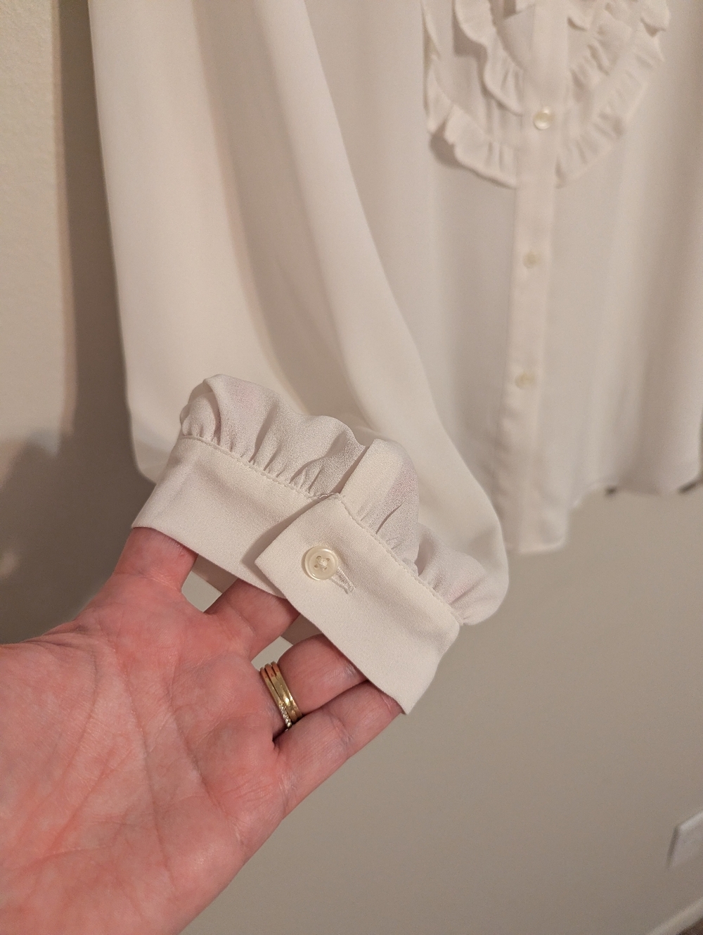 Ann Taylor Ruffle Button Down Blouse - Picture 6 of 7